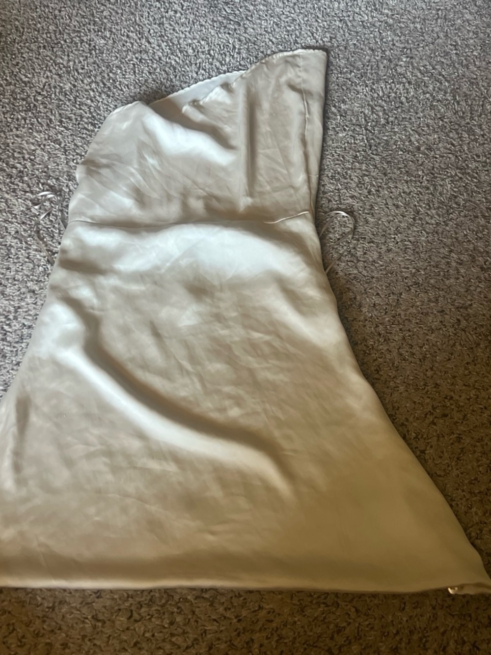 Zara Strapless Cream Satin Slip Dress